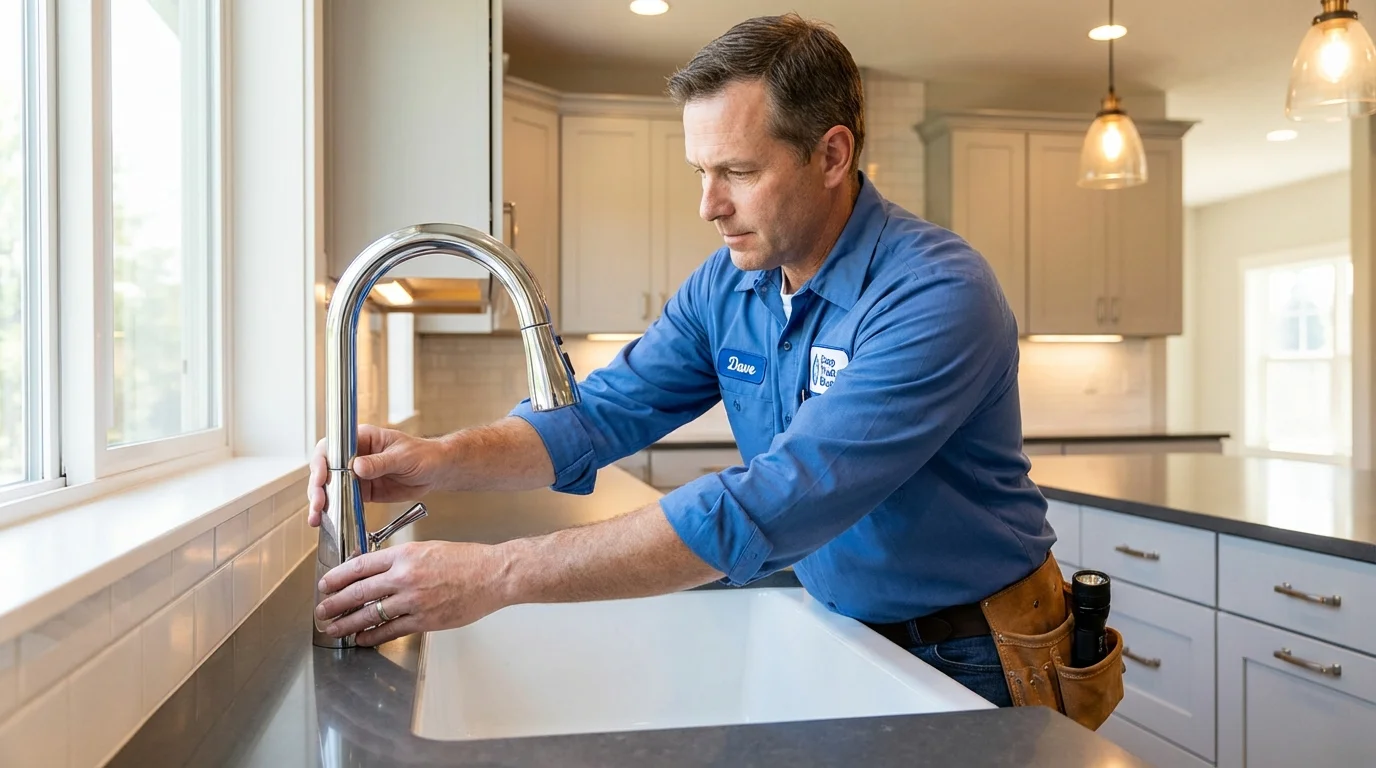 Kitchen faucet installation by Johns Plumbing LLC in Mecca